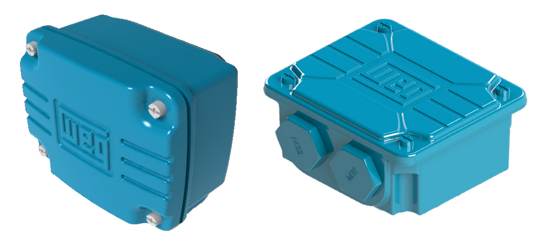 铸铁接线盒 (铸铁电机） （左）和铝制接线盒 (铝壳电机） （右）